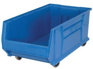 Quantum QUS984MOB Plastic Storage Stacking Hulk Container, 30 Inch by 16 Inch by 14 Inch, Blue, Case of 1   Open Home Storage Bins