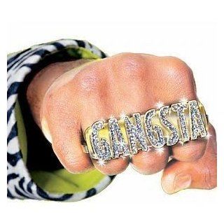 Costume Accessory Gold Diamond Pimp Gangsta Bling Ring Clothing