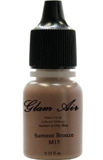 Glam Air Airbrush M15 Summer Bronze Matte Foundation Water based Makeup (985) (Ideal for Normal to Oily Skin)  Beauty