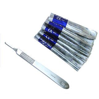 BDEALS Scalpel Handle # 3 with 20 Blades Carbon Steel First Aid Products