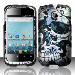 For Huawei Ascend 2 M865 (Cricket) Rubberized Design Cover   Flowery Skull Cell Phones & Accessories
