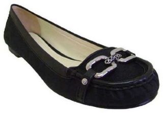 Coach Signature Flynn Black Silver Buckle Loafers Shoes