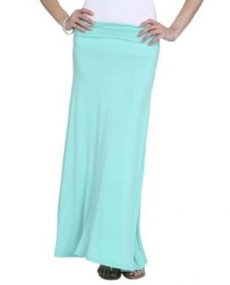 Wet Seal Women's Solid Foldover Maxi Skirt L Green