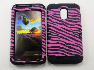 3 IN 1 HYBRID SILICONE COVER FOR SAMSUNG GALAXY S II S2 EPIC 4G TOUCH SPRINT, BOOST, US CELLULAR, VIRGIN MOBILE HARD CASE SOFT BLACK RUBBER SKIN ZEBRA BK TE544 D710 KOOL KASE ROCKER CELL PHONE ACCESSORY EXCLUSIVE BY MANDMWIRELESS Cell Phones & Accesso
