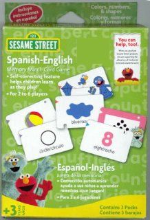 Sesame Street Spanish English Memory Match Card Game Toys & Games
