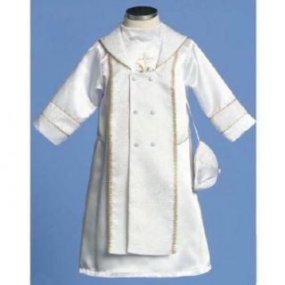 Angels Garments Baby Boys White Satin Christening Robe 2pc Set 12 18M Angels Garment Clothing