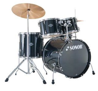 Hohner Inc, USA SMF STAGE 1 BK Sonor Stage 1 Smart Force 5 Piece Drum Set with Hardware   Black Musical Instruments