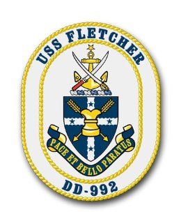 US Navy Ship USS Fletcher DD 992 Decal Sticker 3.8" 6 Pack Automotive
