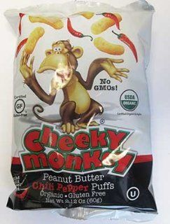 Cheeky Monkey Peanut Butter Chili Pepper Gluten Free Puffs  Snack Puffs  Grocery & Gourmet Food