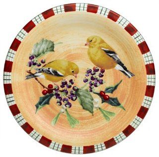 Lenox Winter Greetings Everyday Stoneware Goldfinch Salad Plate Kitchen & Dining