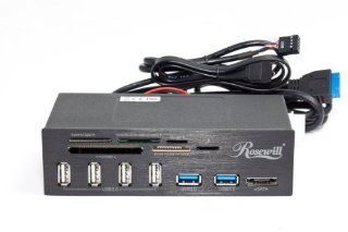 Consumer Electronic Products Rosewill 5.25 Inch 2 Port USB 3.0/4 Port USB 2.0 Hub/eSATA Multi In 1 Internal Card Reader (RDCR 11004) Supply Store Electronics
