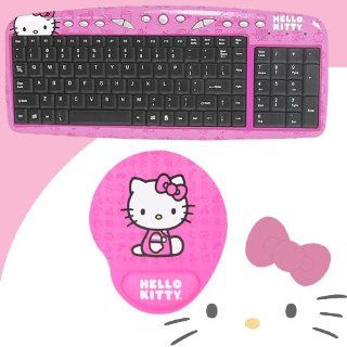 Hello Kitty USB Keyboard with Hot Keys #90309K (Pink) + Hello Kitty Mouse Pad w/ Wrist Rest (Pink) #74709 PNK DavisMAX Bundle Computers & Accessories