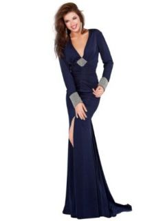 IBEAUTY DRESS Women's Long Sleeve Elastic Backless Beading Slit Dress Evening Long Dress