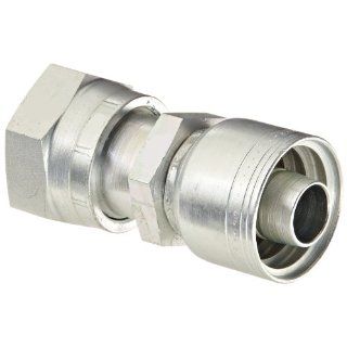 Eaton Weatherhead 12Z S76 Low Carbon Steel WeatherGRIP Hose Crimp Fitting, Straight Swivel, SAE 12 Hose Size x 1" Female For Seal Hydraulic Hose Fittings