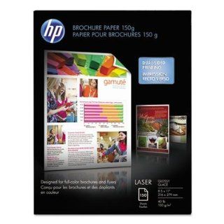 HP Color Laser Glossy Brochure Paper   Color Laser Brochure Paper, 97 Brightness, 40lb, 8 1/2 x 11, White, 150 Shts/Pk 