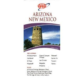 AAA Arizona & New Mexico Including Albuquerque, Carlsbad, El Paso, Flagstaff, Grand Canyon Village, Las Cruces, Nogales, Phoenix, Roswell, Santa Fe, Tucson, Yuma Plus Arizona & New Mexico Driving Distance Chart, Petrified Forest National Park Map