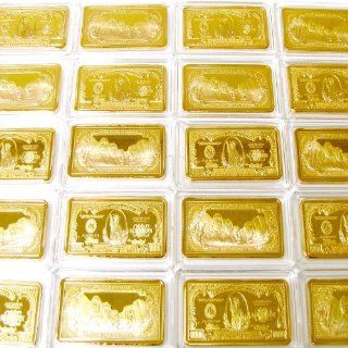 50 (Fifty) 1 Troy Ounce $1 Million Bill 24k .999 Gold Clad Bar + Bonus Gold Buffalo Nickel 