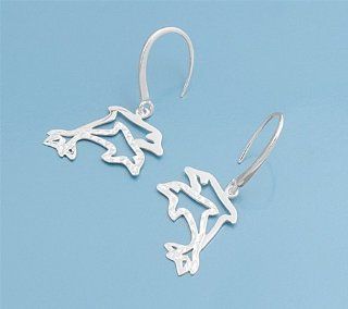 Sterling Silver Double Dolphin Earrings Jewelry