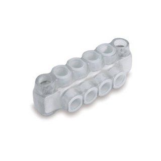 Panduit PCSBMT350 12S1Y Multi Tap Connector, Clear Insulation, Single Sided, Mounting Holes, 350 kcmil   #10 AWG STR Conductor Size Range, 12 Ports, 1/4" Mounting Hole Size, 5/16" Hex Size, 1.00" Center To Center Port Hole Distance, 2.25&quo