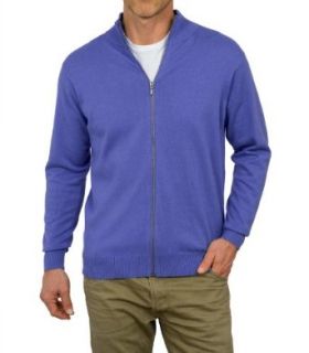 Wool Overs Men's Cashmere & Cotton Zip Cardigan at  Mens Clothing store