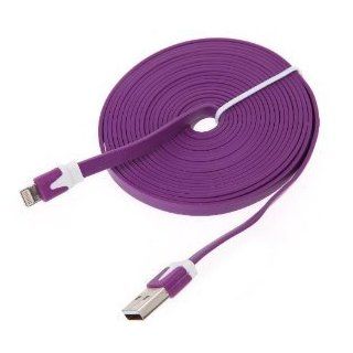 Bargainaccessories 3M 10Ft Flat 8 Pin Flat Noodle To Usb Data Charger Sync Cable Wire For Iphone 5 5S 5C Ipod Touch (Purple) Cell Phones & Accessories