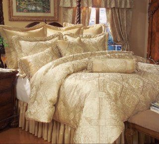 13 Piece Cal King Gold Imperial Bed in a Bag   California King Comforter Sets