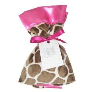 Swankie Blankie Minky Giraffe Security Blanket with Hot Pink Satin Trim  Baby