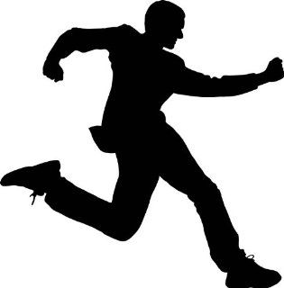 People Silhouette Wall Decals   Man In Suit Jumping 2 Silhouette   12 inch Removable Graphics (4 same)   Prints