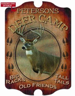 Deer Camp Personalized Hardboard sign from Redeye Laserworks Decorative Signs Kitchen & Dining