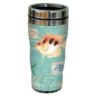 Tree Free Greetings sg23406 Elegant Maritime Exotic Fish by Paul Brent Sip 'N Go Stainless Steel Tumbler, 16 Ounce Kitchen & Dining