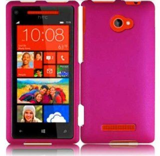 VMG HTC Windows Phone 8X Hard Phone Case Cover   HOT PINK Hard 2 Pc Plastic Snap On Case Cover for HTC Windows Phone 8X Cell Phone [by VANMOBILEGEAR] Cell Phones & Accessories