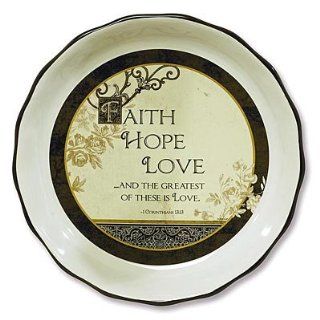 Abbey Press "Faith, Hope, Love" Pie Plate   Greeting Inspirational Cards Gift 55294T ABBEY Kitchen & Dining