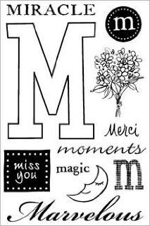 Letter M Theme Clear Rubber Stamp Set   CL013