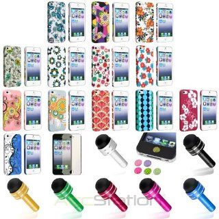 XMAS SALE Hot new 2014 model Flower Designed Stylish Hard Case+Cap Pen+Colorful SP+Sticker For iPhone 5 5SCHOOSE COLOR Cell Phones & Accessories
