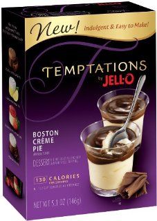 Temptations by Jell O Boston Creme Pie, 5.1 Ounce (Pack of 6)  Pudding  Grocery & Gourmet Food