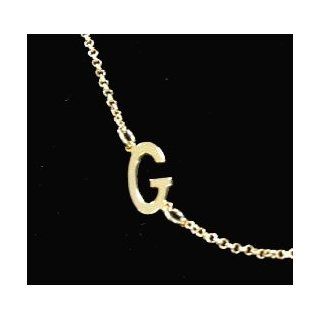 Gold Filled Horizontal Sideways Initial Letter Necklace ~ Side Initial ~ Any Letter 