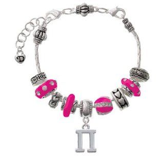 Greek Letter "Pi" Hot Pink Juliet Beaded Bracelet [Jewelry] Delight Snake Charm Bracelets Jewelry