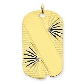 14k Patterned .018 Gauge Engraveable Dog Tag Disc Charm   JewelryWeb Jewelry