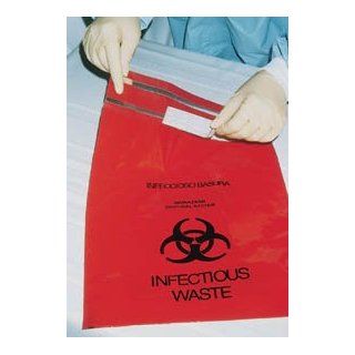 CTRB042910 PT# CTRB042910  Bag Infectious Waste 10x9" 1.4 Qt Stick On Red 100/Bx by, Unimed Midwest Inc Science Lab Biohazard Waste Disposal Bags