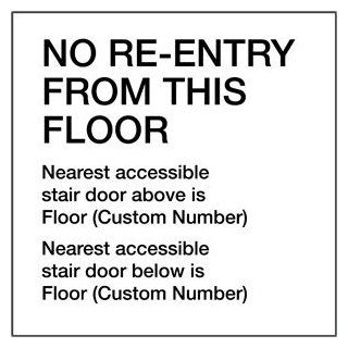 VA Code No Re Entry From This Floor Sign NHE 15990 Enter / Exit  Business And Store Signs 