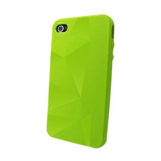 Green Diamond Design Pattern Soft TPU Silicone Case Cover Skin For iPhone 4G 4S SS8 Cell Phones & Accessories