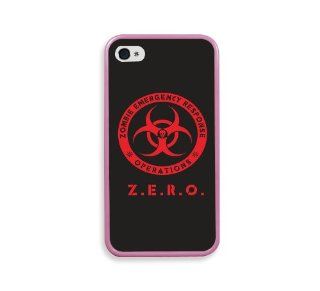 Zombie Emergency Response Operations Pink Silcon Pink Bumper iPhone 4 Case Fits iPhone 4 & iPhone 4S Cell Phones & Accessories