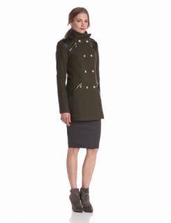 Vince Camuto Women's Military Double Breasted Wool Coat Wool Outerwear Coats