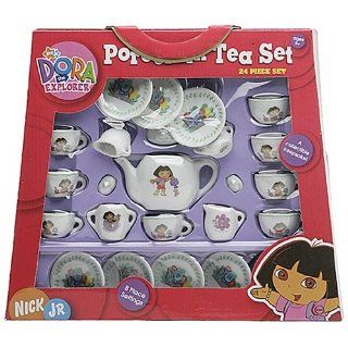 Dora the Explorer 24 Piece Deluxe Porcelain Tea Set Toys & Games