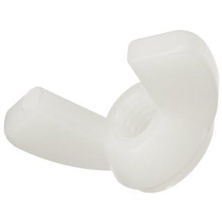 Nylon 6/6 Flange Nut, Off White, Class M5 Threads, 63/64" Width Across Flats, 12.700mm Height (Pack of 100) Wing Nuts