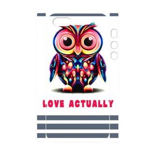 Vcapk Stripped Chevron Cute Owl love Actually Quote Unique Design 3D Custome Hard Plastic Phone Case for Apple iPhone 5,5S Cell Phones & Accessories