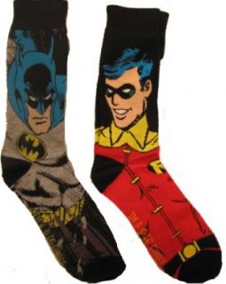 Batman And Robin Mens Socks, 2 pairs, ( 10 13 ) Novelty Socks Clothing