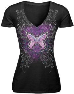 Night Butterfly Womens Short Sleeve T Shirt, Manufacturer Lethal Threat, NIGHT BUTTERFLY TEE WXL Automotive