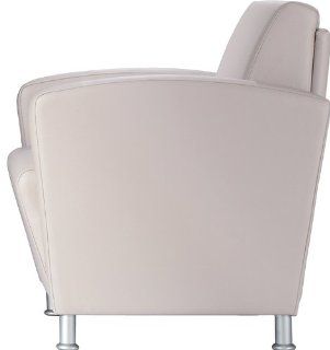 La Z Boy Contract Furniture DIA10UA MF5 LEA Dialogue Lounge Chair with Upholstered Arms and Brushed Satin Metal Feet  Leather Upholstery