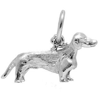 Rembrandt Charms Dachshund Charm, 14K White Gold Jewelry